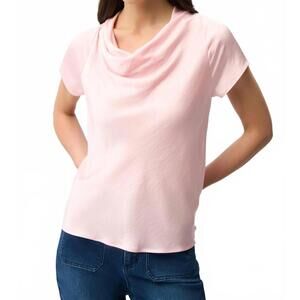 NEW JOSEPH RIBKOFF cowl neck satin top in petal pink